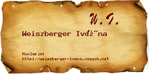 Weiszberger Ivána névjegykártya